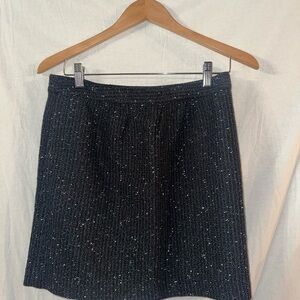 Elegant Black Tweed Skirt